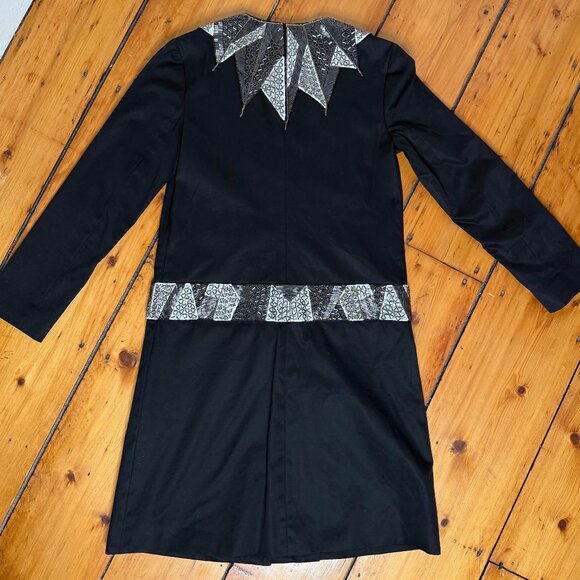 Gossip Girl Serena Gryphon Black Trench Coat with beaded Accents XS/S - Picture 4 of 16